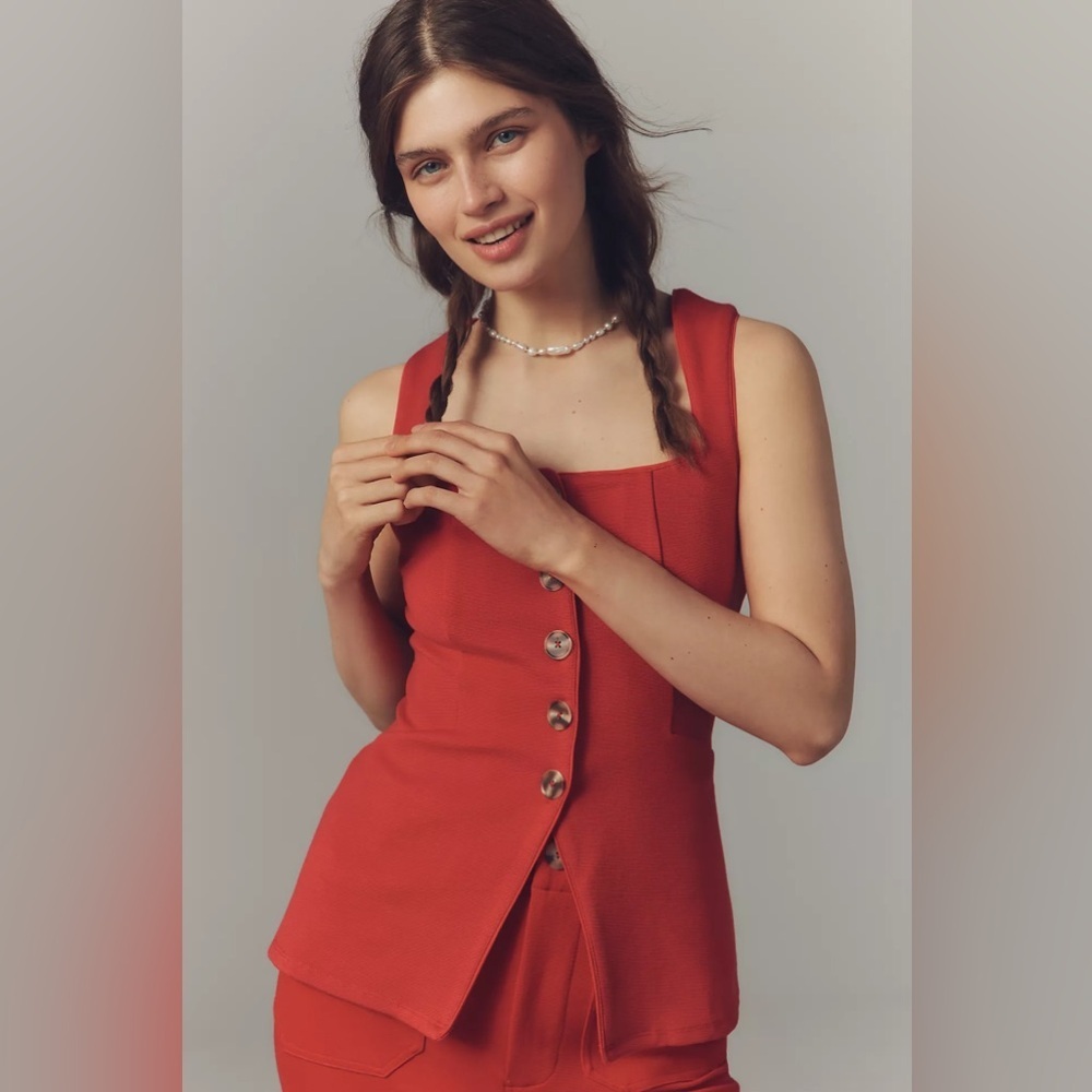 Anthropologie Maeve Structured Longline Vest Size XL